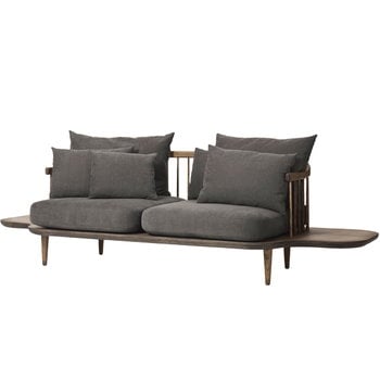 Sofas, Fly SC3 sofa with sidetables, smoked oak - Hot Madison 093, Gray Sofas, Fly SC3 sofa with sidetables, smoked oak - Hot Madison 093, Gray