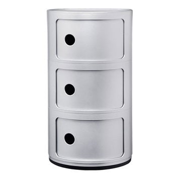 Storage units, Componibili storage unit, 3 modules, silver, Silver Storage units, Componibili storage unit, 3 modules, silver, Silver