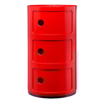 Storage units, Componibili storage unit, 3 modules, red, Red