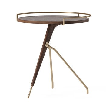 Side & end tables, Umanoff side table, 45 cm, walnut - brushed brass, Brown Side & end tables, Umanoff side table, 45 cm, walnut - brushed brass, Brown