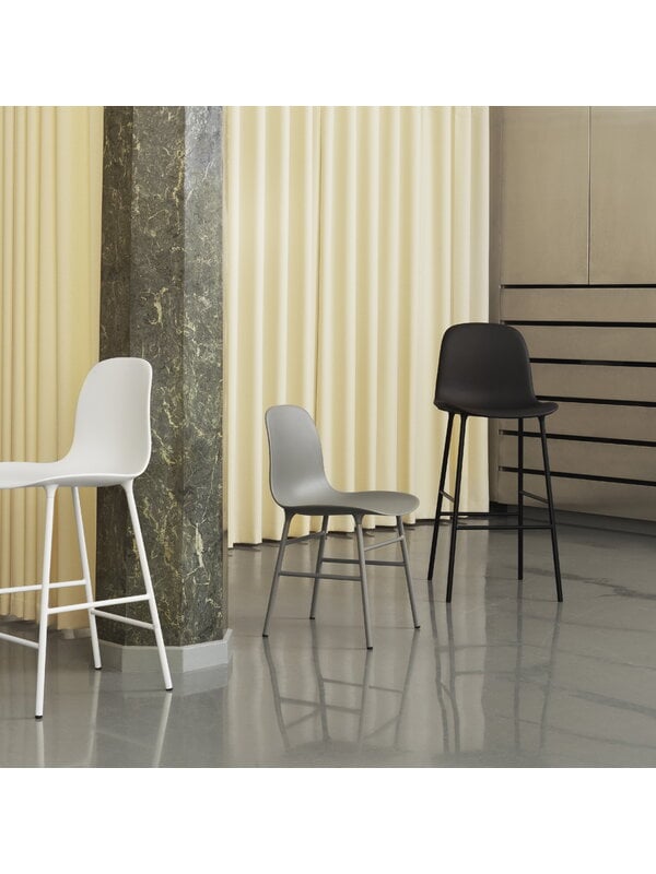 Bar stools & chairs, Form bar stool, 65 cm, black steel - black, Black Bar stools & chairs, Form bar stool, 65 cm, black steel - black, Black