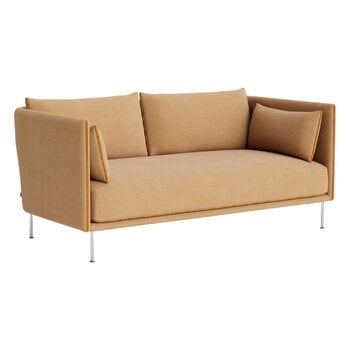 Sofas, Silhouette sofa 2-seater, Linara 142/Sense cognac - chrome, Brown Sofas, Silhouette sofa 2-seater, Linara 142/Sense cognac - chrome, Brown