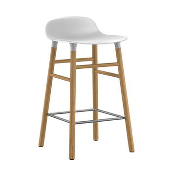 Bar stools & chairs, Form bar stool, 65 cm, white - oak, White Bar stools & chairs, Form bar stool, 65 cm, white - oak, White