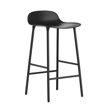 Bar stools & chairs, Form bar stool, 65 cm, black steel - black, Black Bar stools & chairs, Form bar stool, 65 cm, black steel - black, Black