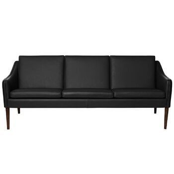 Sofas, Mr Olsen sofa, 3-seater, walnut - black leather, Black Sofas, Mr Olsen sofa, 3-seater, walnut - black leather, Black