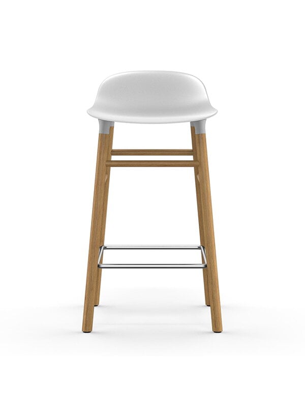 Bar stools & chairs, Form bar stool, 65 cm, white - oak, White Bar stools & chairs, Form bar stool, 65 cm, white - oak, White