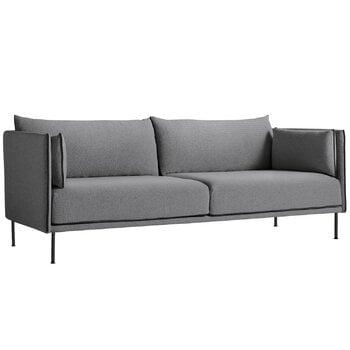 Sofas, Silhouette sofa 3-seater, Coda 182/Sense black - black steel, Gray Sofas, Silhouette sofa 3-seater, Coda 182/Sense black - black steel, Gray