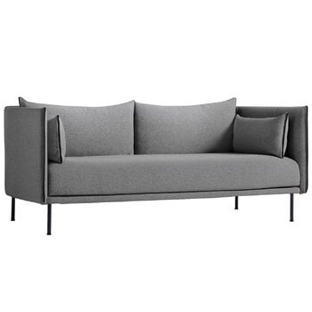Sofas, Silhouette sofa 2-seater, Coda 182/Sense black - black steel, Gray Sofas, Silhouette sofa 2-seater, Coda 182/Sense black - black steel, Gray
