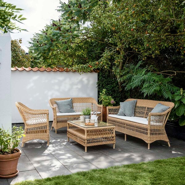 Outdoor sofas, Charlot 2-seater sofa, natural - white, White Outdoor sofas, Charlot 2-seater sofa, natural - white, White