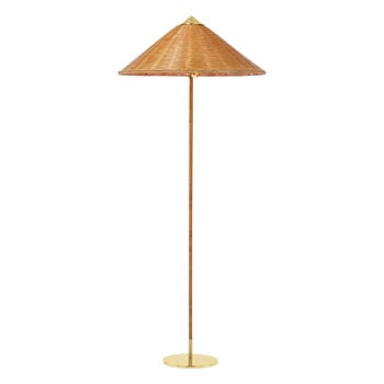 Floor lamps, Tynell 9602 floor lamp, brass - wicker willow, Gold Floor lamps, Tynell 9602 floor lamp, brass - wicker willow, Gold