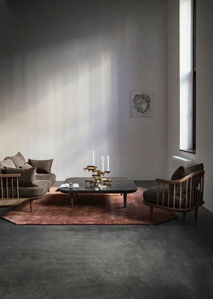 Sofas, Fly SC3 sofa with sidetables, smoked oak - Hot Madison 093, Gray Sofas, Fly SC3 sofa with sidetables, smoked oak - Hot Madison 093, Gray