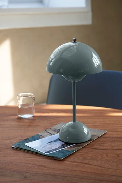Lighting, Flowerpot VP9 portable table lamp, stone blue, Light blue Lighting, Flowerpot VP9 portable table lamp, stone blue, Light blue