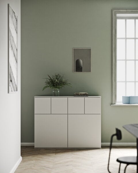 Sideboards & dressers, Fuuga cabinet, 128 cm, large and small doors, white, White Sideboards & dressers, Fuuga cabinet, 128 cm, large and small doors, white, White