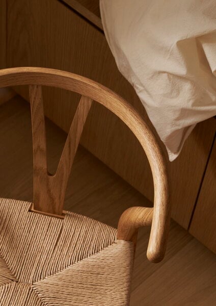 Kids' furnishings, CH24 Wishbone children's chair, oiled oak - natural cord, Natural Kids' furnishings, CH24 Wishbone children's chair, oiled oak - natural cord, Natural