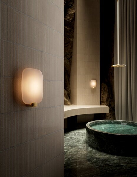 Wall lamps, Light Me Tender Vertical wall lamp, brass, White Wall lamps, Light Me Tender Vertical wall lamp, brass, White