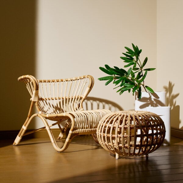 Poufs & ottomans, Franco Albini ottoman, small, natural rattan, Natural Poufs & ottomans, Franco Albini ottoman, small, natural rattan, Natural