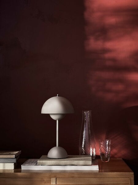 Lighting, Flowerpot VP9 portable table lamp, matt light grey, Gray Lighting, Flowerpot VP9 portable table lamp, matt light grey, Gray