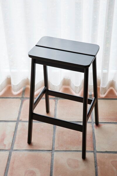 Bar stools & chairs, Angle bar stool, 75 cm, black stained beech, Black Bar stools & chairs, Angle bar stool, 75 cm, black stained beech, Black