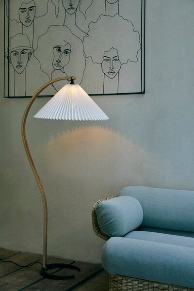 Floor lamps, Timberline floor lamp, oak - birch - white canvas, White Floor lamps, Timberline floor lamp, oak - birch - white canvas, White