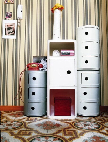 Storage units, Componibili storage unit, 3 modules, silver, Silver Storage units, Componibili storage unit, 3 modules, silver, Silver
