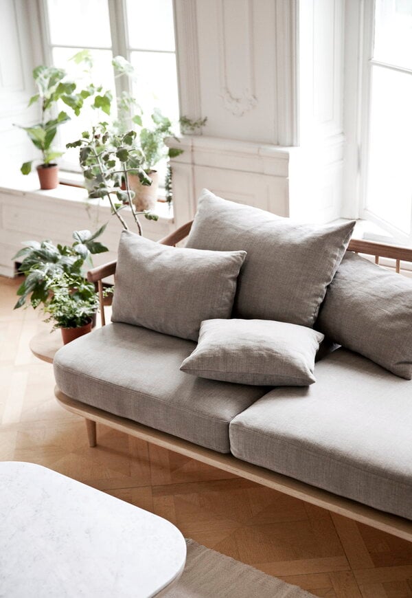 Sofas, Fly SC3 sofa with sidetables, white oiled oak - Hot Madison 094, Beige Sofas, Fly SC3 sofa with sidetables, white oiled oak - Hot Madison 094, Beige