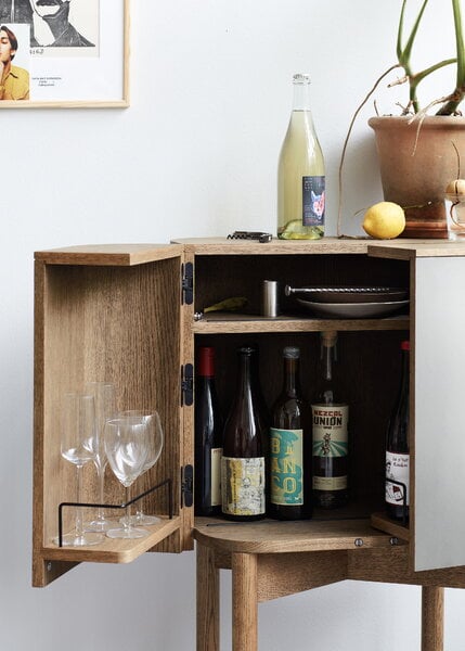 Kitchen carts & trolleys, Loud bar cabinet, smoked oak - aluminium, Brown Kitchen carts & trolleys, Loud bar cabinet, smoked oak - aluminium, Brown