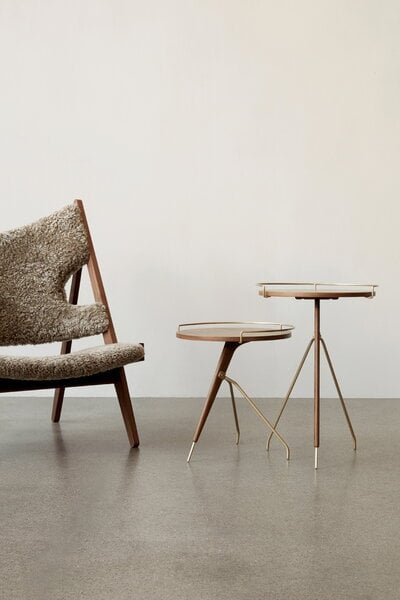 Side & end tables, Umanoff side table, 45 cm, walnut - brushed brass, Brown Side & end tables, Umanoff side table, 45 cm, walnut - brushed brass, Brown