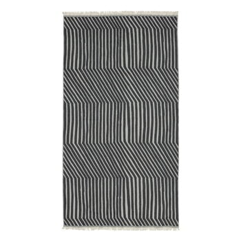 Bath towels, Kalasääski bath towel, 100 x 180 cm, off white - charcoal, Black & white