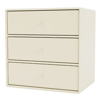 Shelving units, Montana Mini module with 3 drawers, 150 Vanilla, White