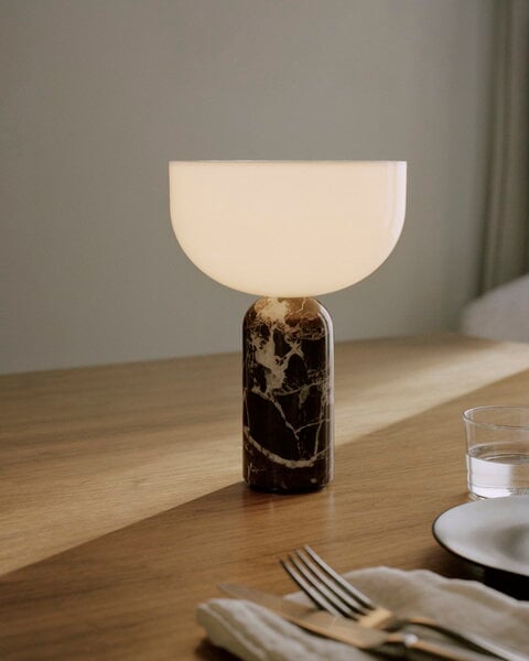 Portable lamps, Kizu portable table lamp, Rosso Levanto marble, White Portable lamps, Kizu portable table lamp, Rosso Levanto marble, White