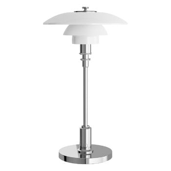 Portable lamps, PH 2/1 Portable table lamp, lustre chrome plated, Silver Portable lamps, PH 2/1 Portable table lamp, lustre chrome plated, Silver
