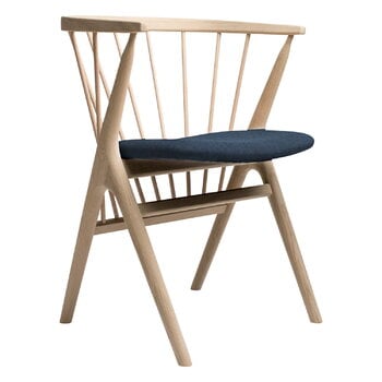 Dining chairs, No 8 chair, soaped oak - blue Remix 873, Natural Dining chairs, No 8 chair, soaped oak - blue Remix 873, Natural