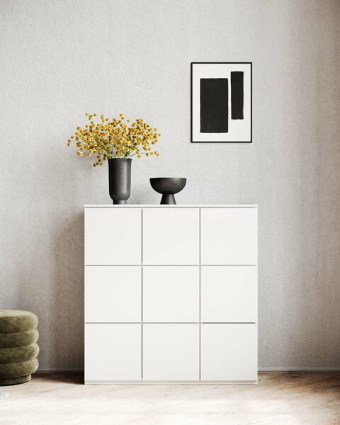 Sideboards & dressers, Fuuga cabinet, 96 cm, 9 doors, white, White