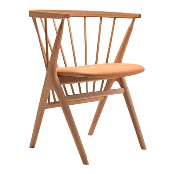 Dining chairs, No 8 chair, oiled beech - cognac leather, Brown Dining chairs, No 8 chair, oiled beech - cognac leather, Brown