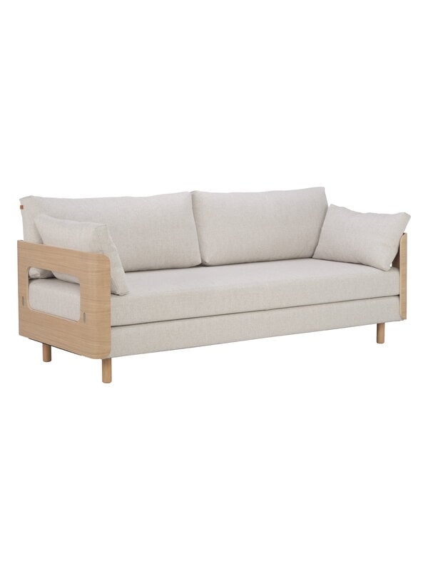 Sofa beds, ON2 Wood sofa bed, soap waxed oak - natural white Diamonds 012, Beige Sofa beds, ON2 Wood sofa bed, soap waxed oak - natural white Diamonds 012, Beige