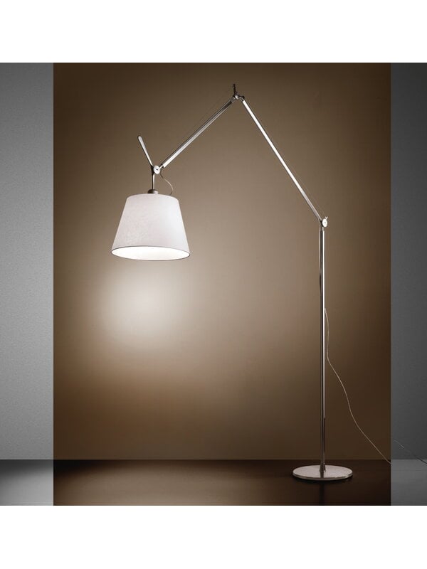 Floor lamps, Tolomeo Mega floor lamp 42 cm, aluminium - parchment, Silver Floor lamps, Tolomeo Mega floor lamp 42 cm, aluminium - parchment, Silver