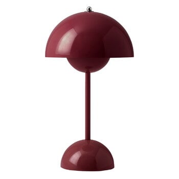 Lighting, Flowerpot VP9 portable table lamp, dark plum, Red Lighting, Flowerpot VP9 portable table lamp, dark plum, Red